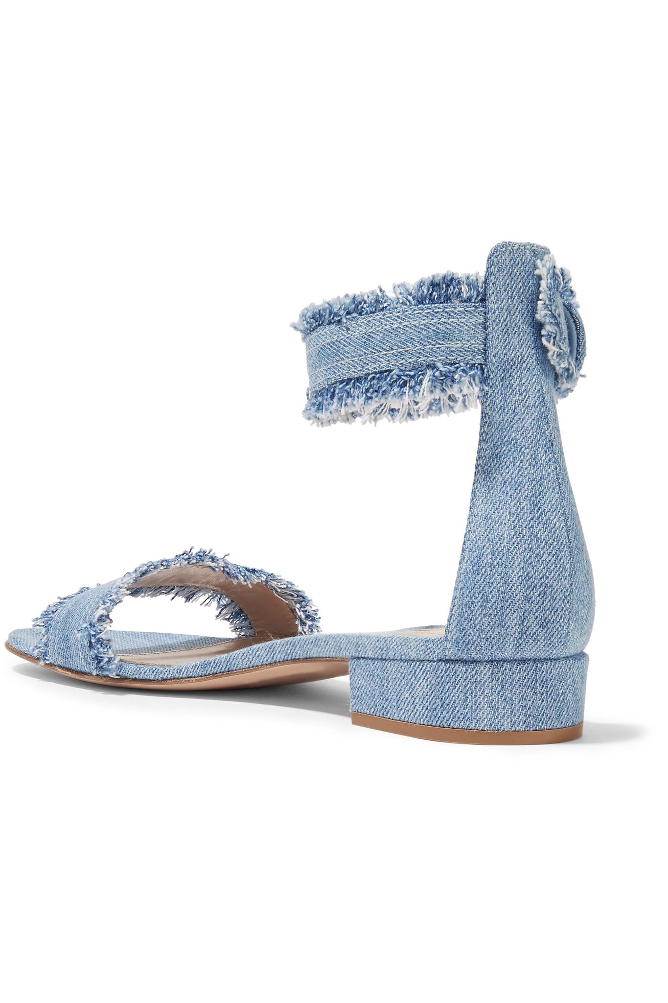 frayed denim sandals
